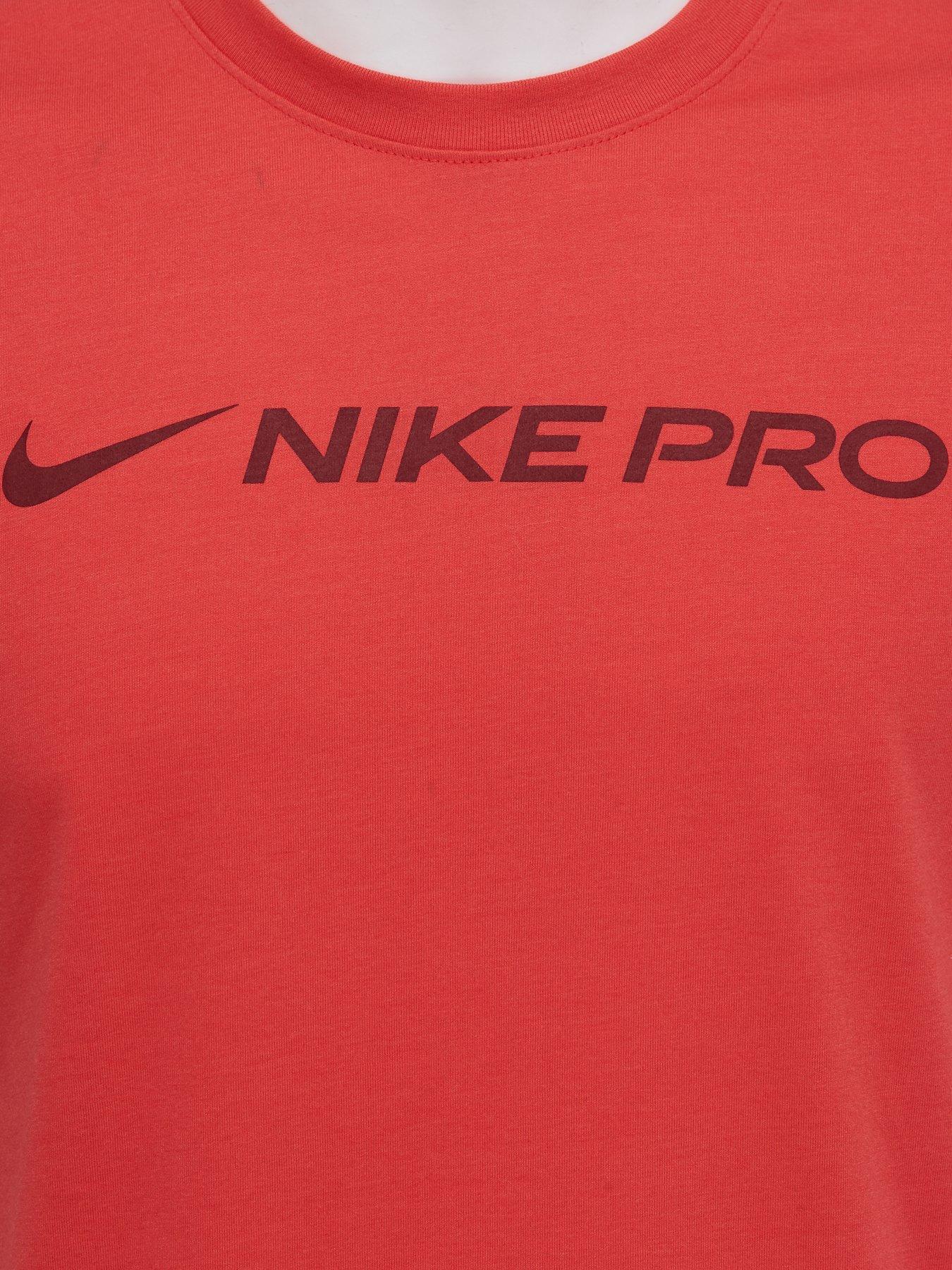 red nike pro shirt