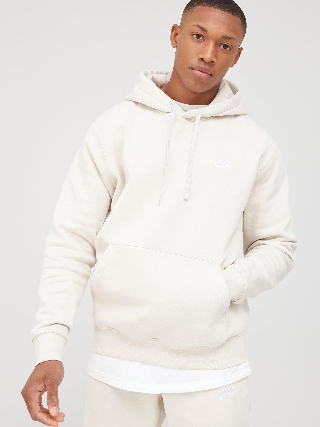 nike white oversized club hoodie