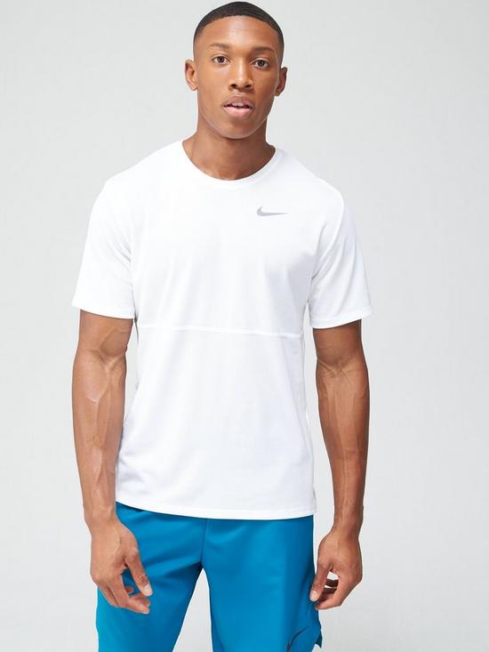 Nike Running Breathe T-Shirt - White | very.co.uk