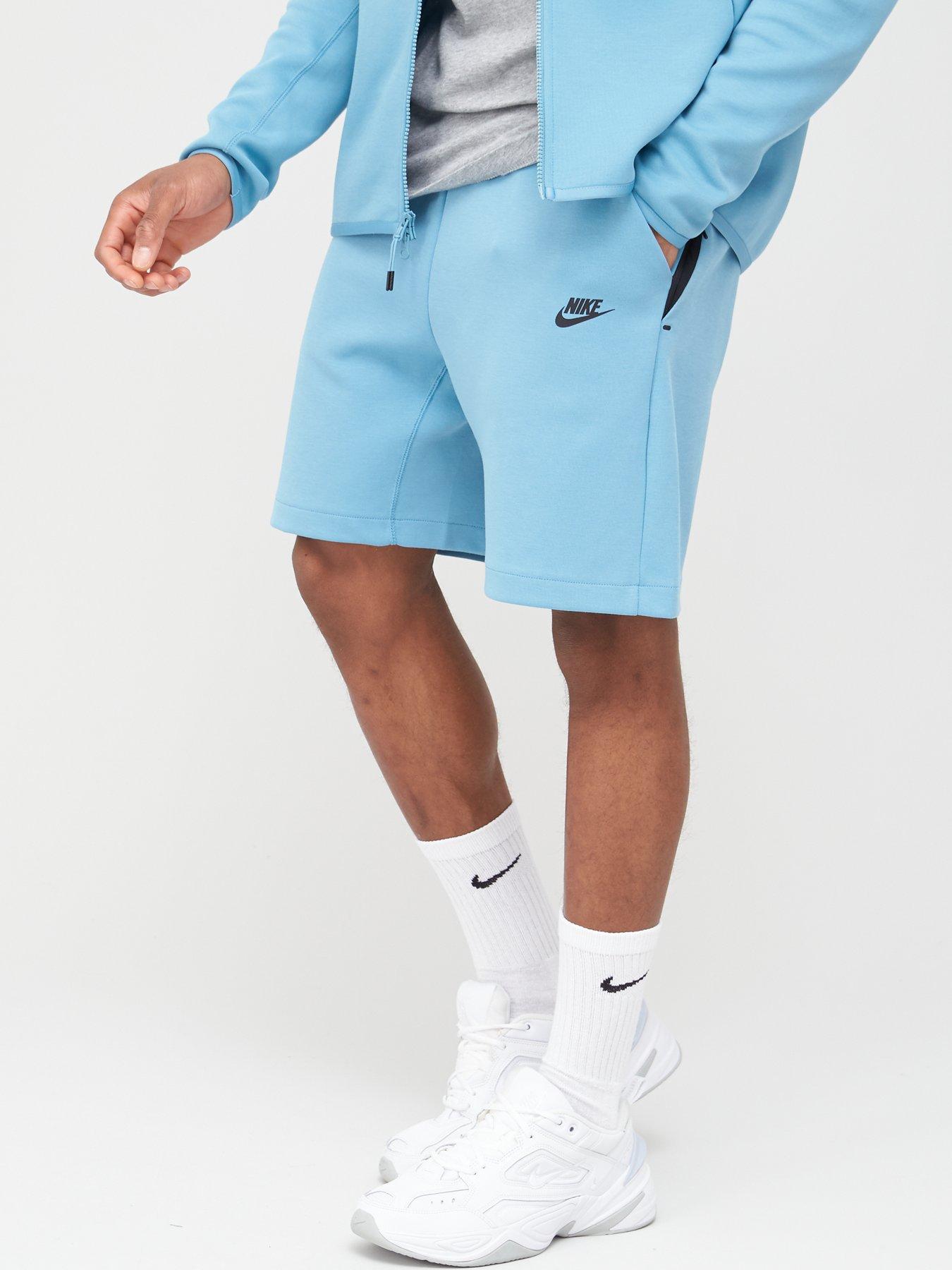 light blue nike fleece shorts