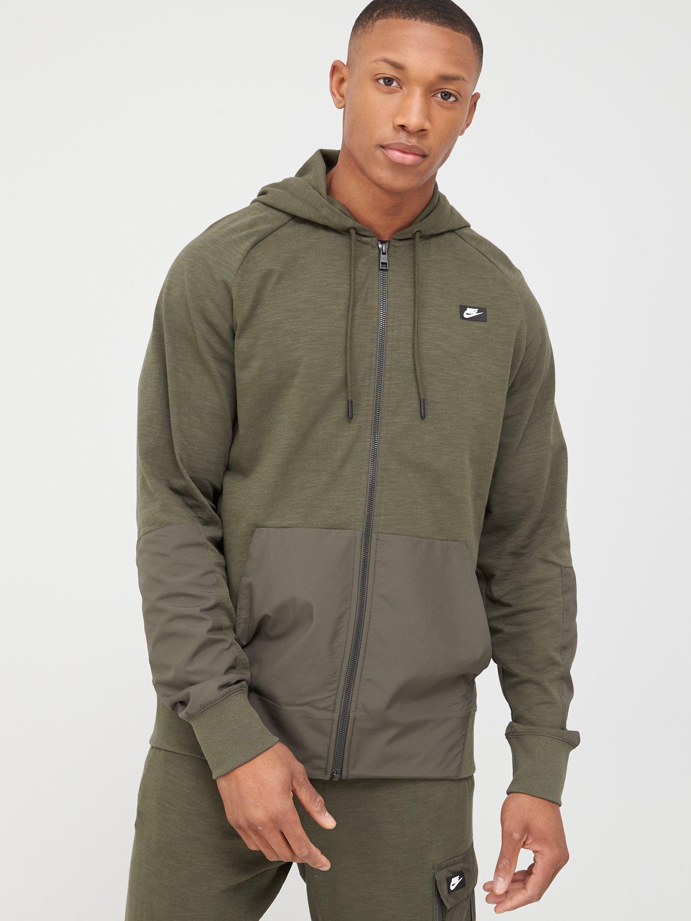 khaki zip hoodie