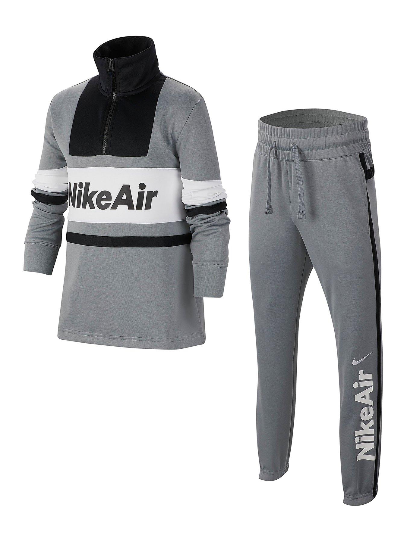 nike air tracksuit black and white