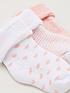  image of everyday-baby-girls-3-pack-little-heart-stripe-and-plain-terry-socks-pink