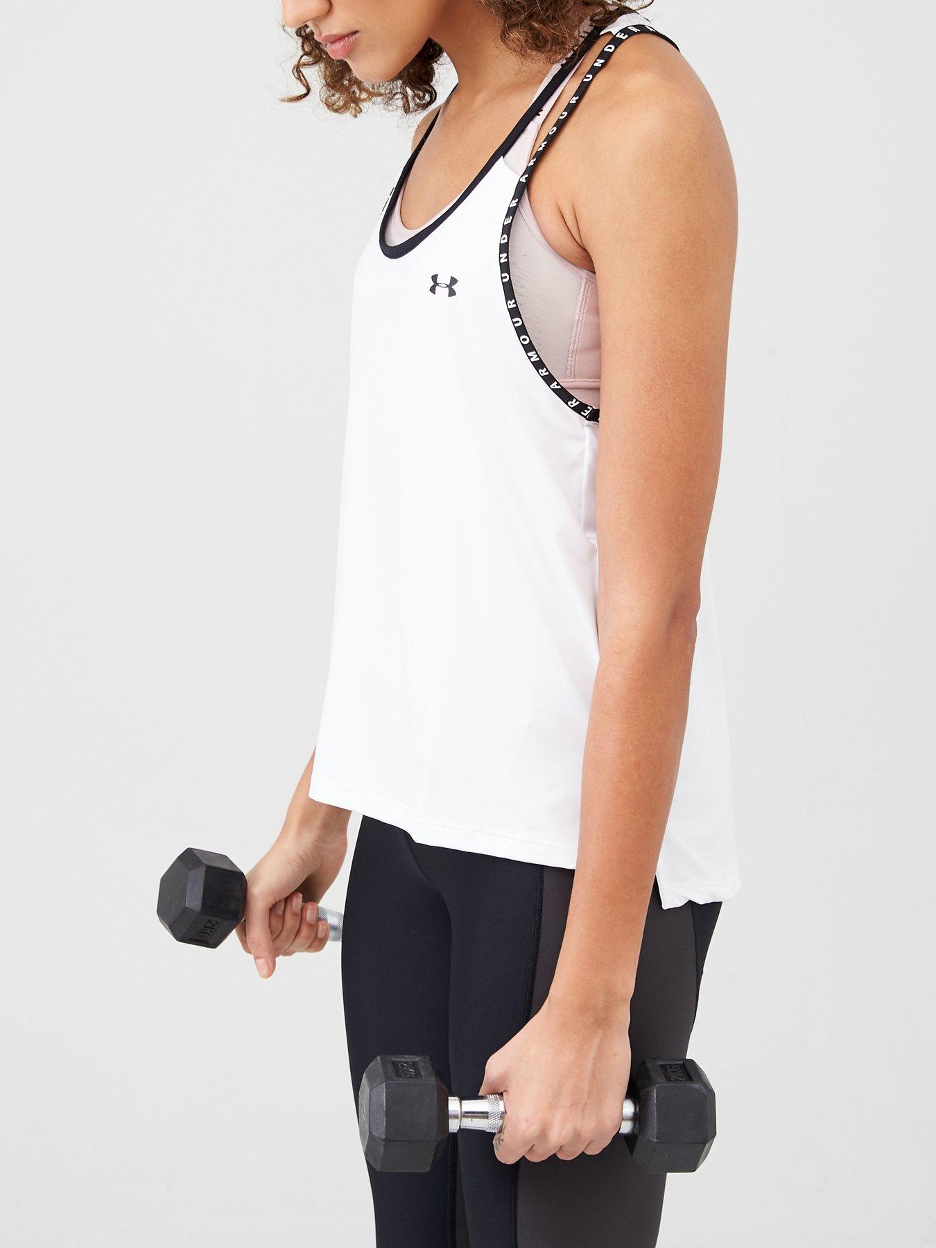 Image 1 of 4 of UNDER ARMOUR Knockout Tank Top - White/Black