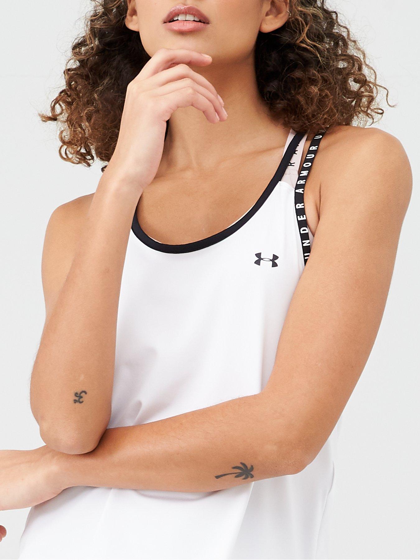 Image 4 of 4 of UNDER ARMOUR Knockout Tank Top - White/Black