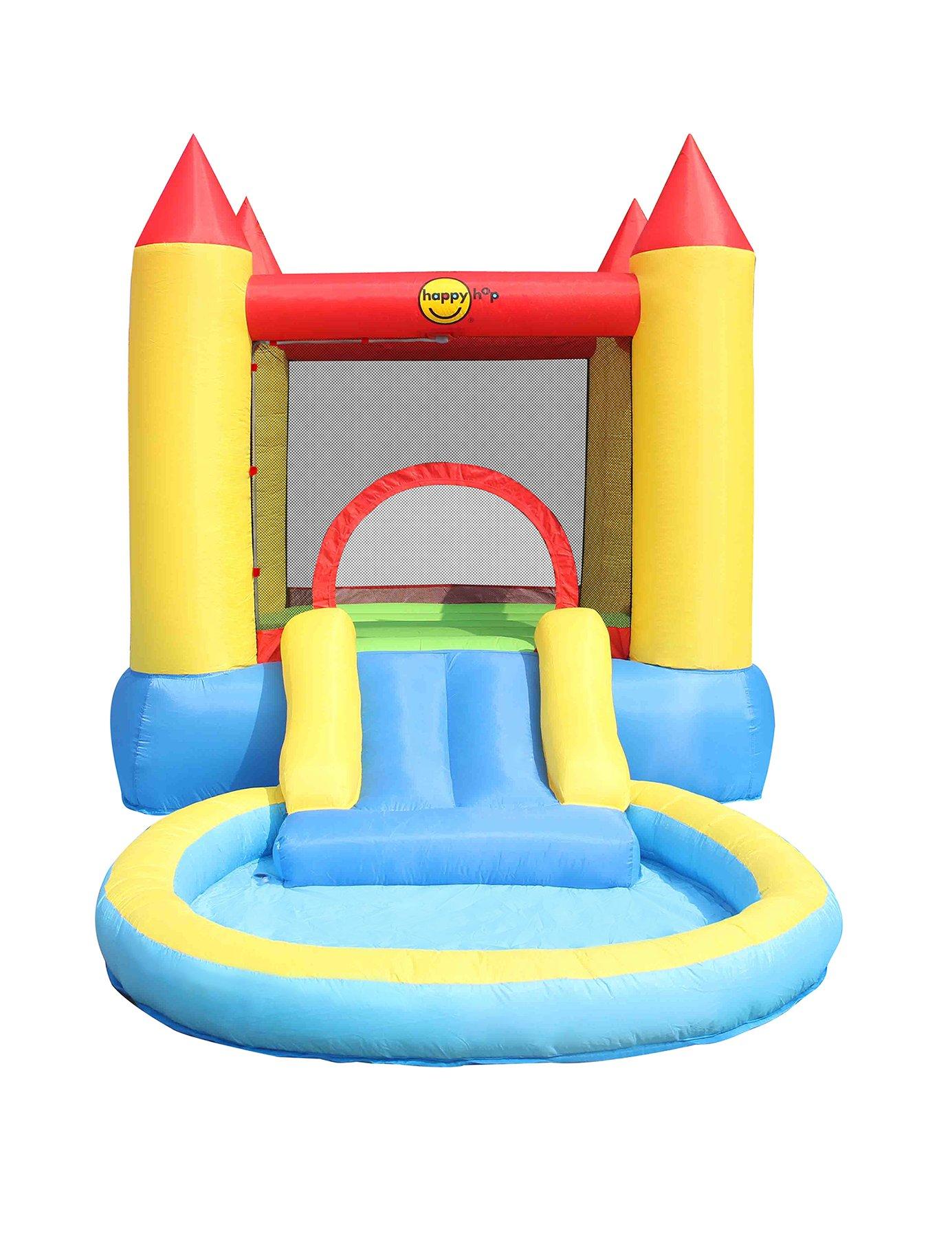 Happy Hop Inflatable Bouncy Castle with Pool  &  Slide with Safety Netting