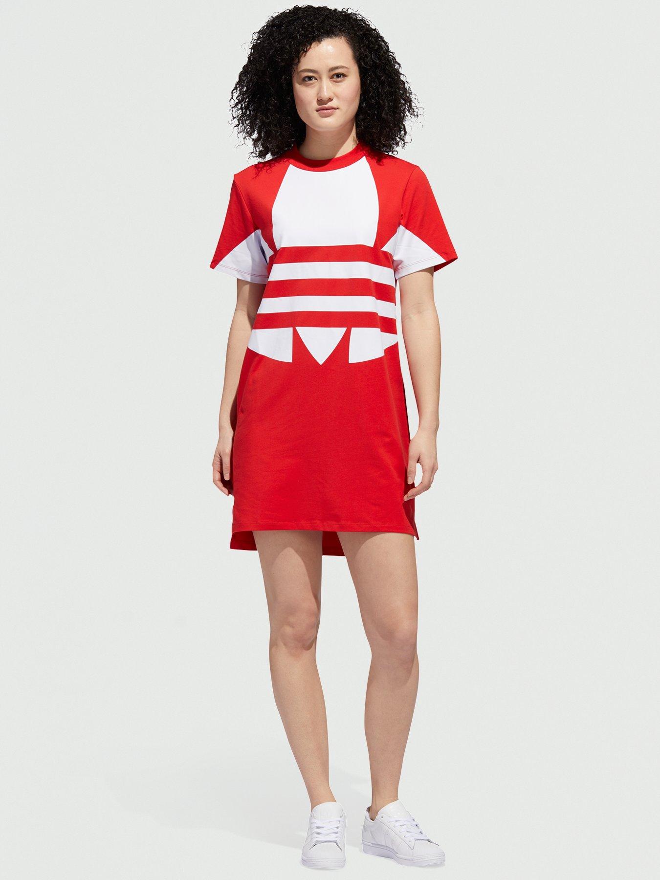 red and grey adidas dress