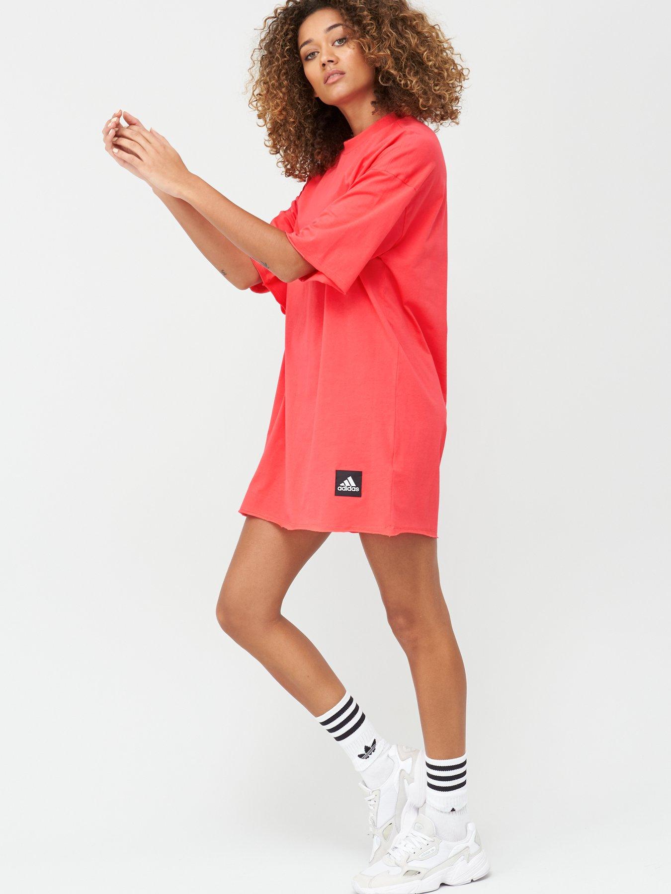 adidas t shirt dress red