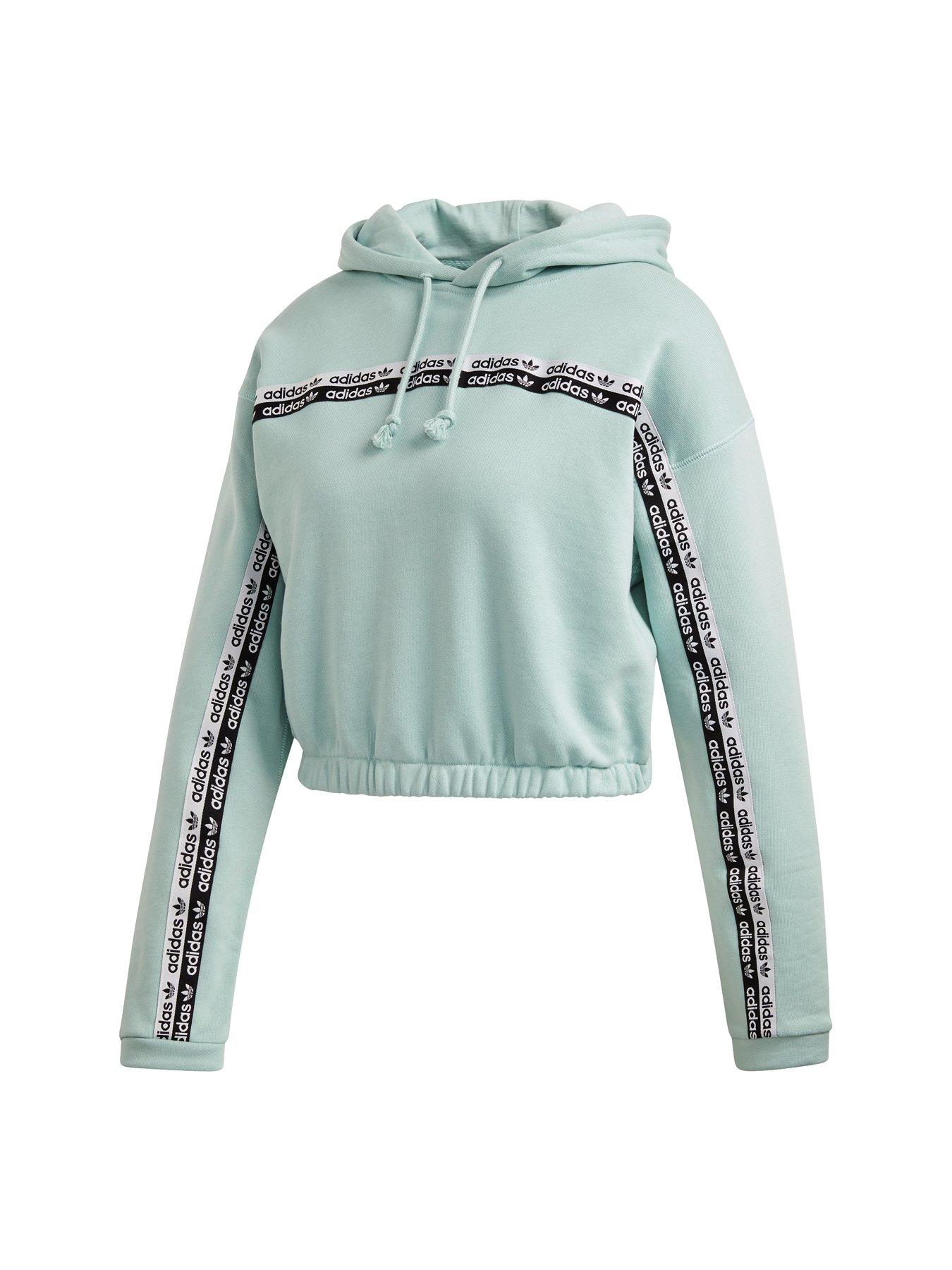 adidas cropped hoodie green