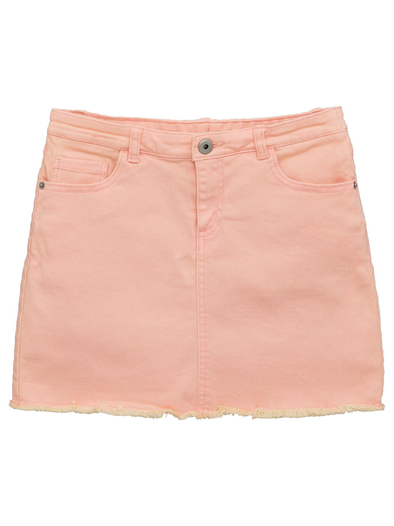 V by Very Girls Denim Skirt - Pink 