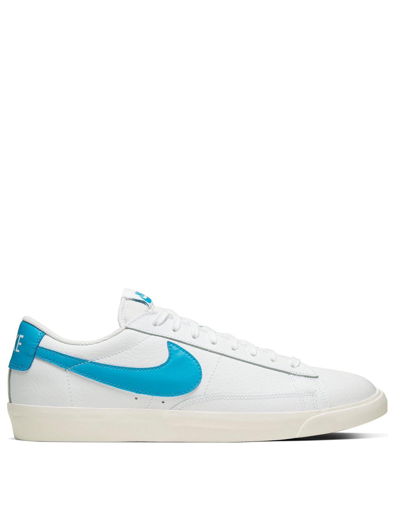 Nike Blazer Low Leather - White/Blue | very.co.uk