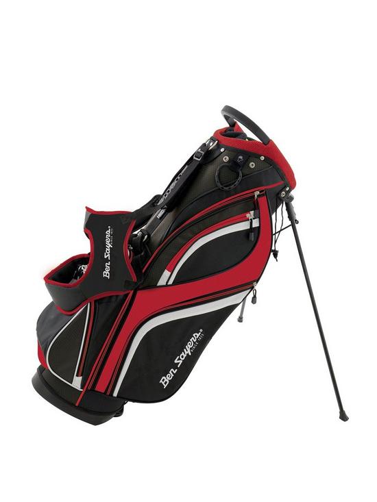 front image of ben-sayers-dlx-stand-bag-blackred