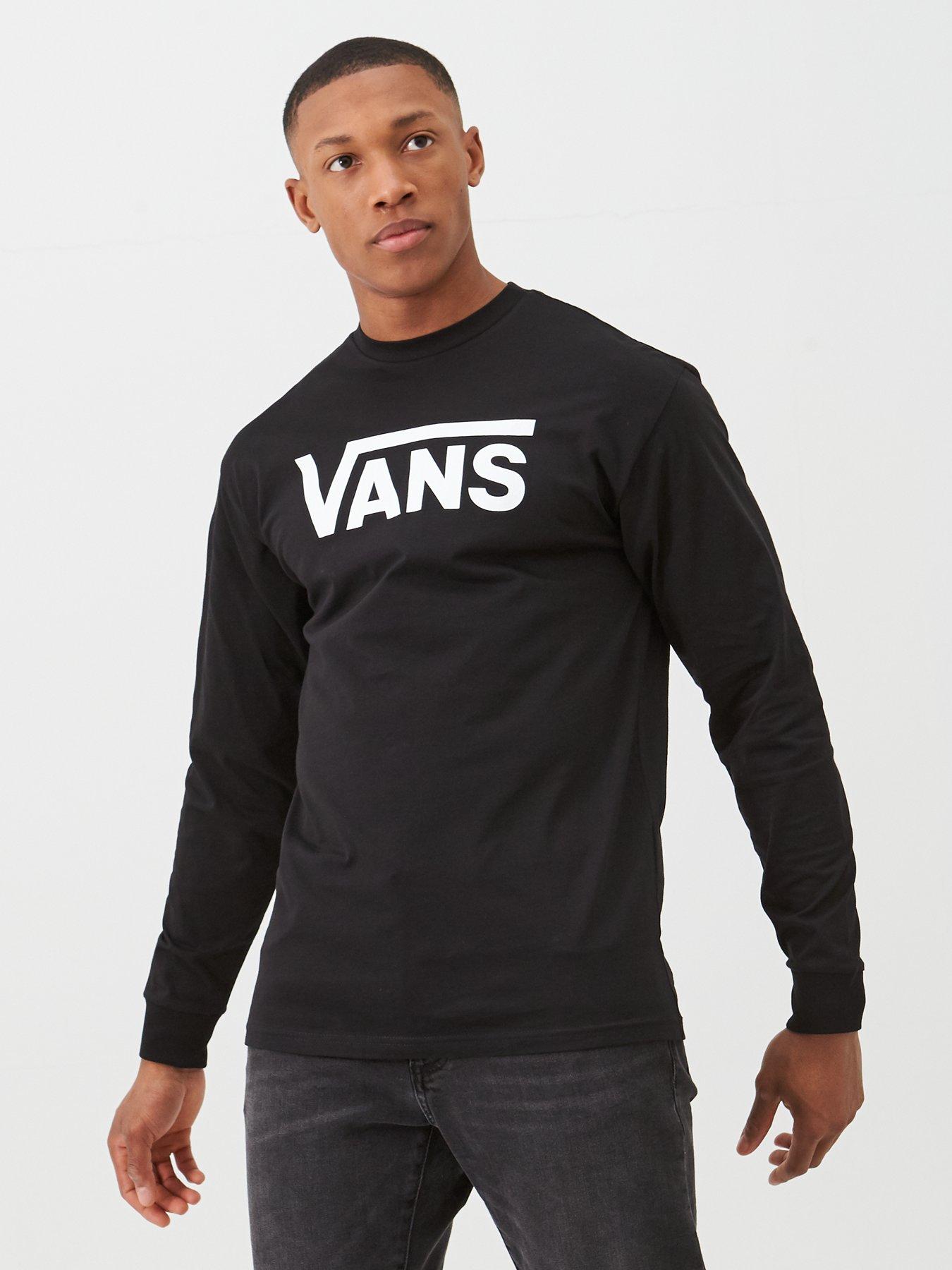 Men s Classic Long Sleeve Tee BLACK WHITE