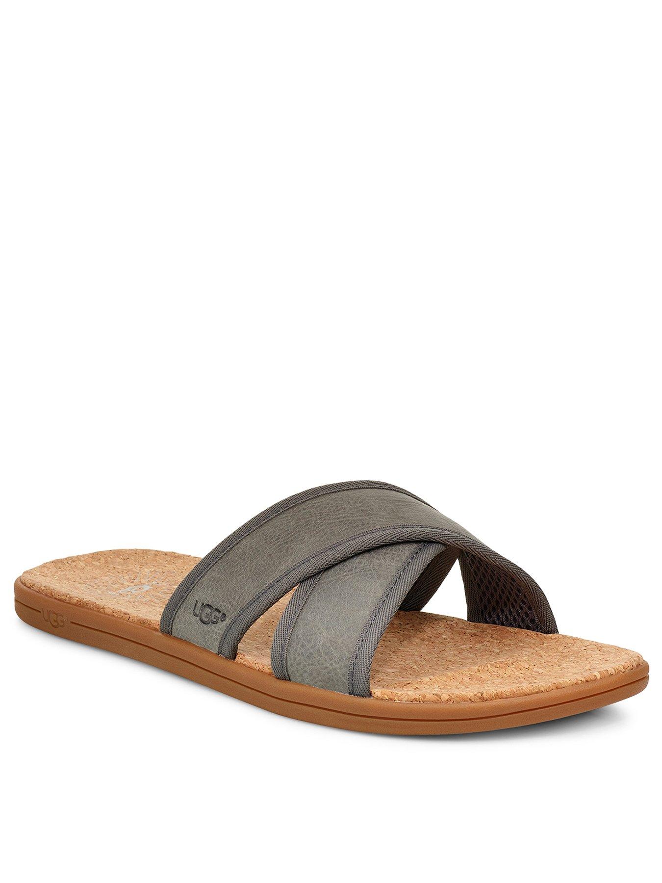 grey ugg slides