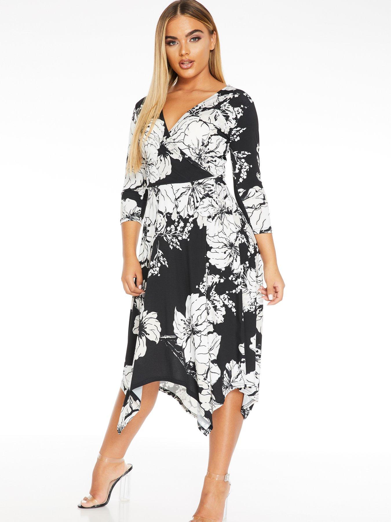 quiz black wrap dress