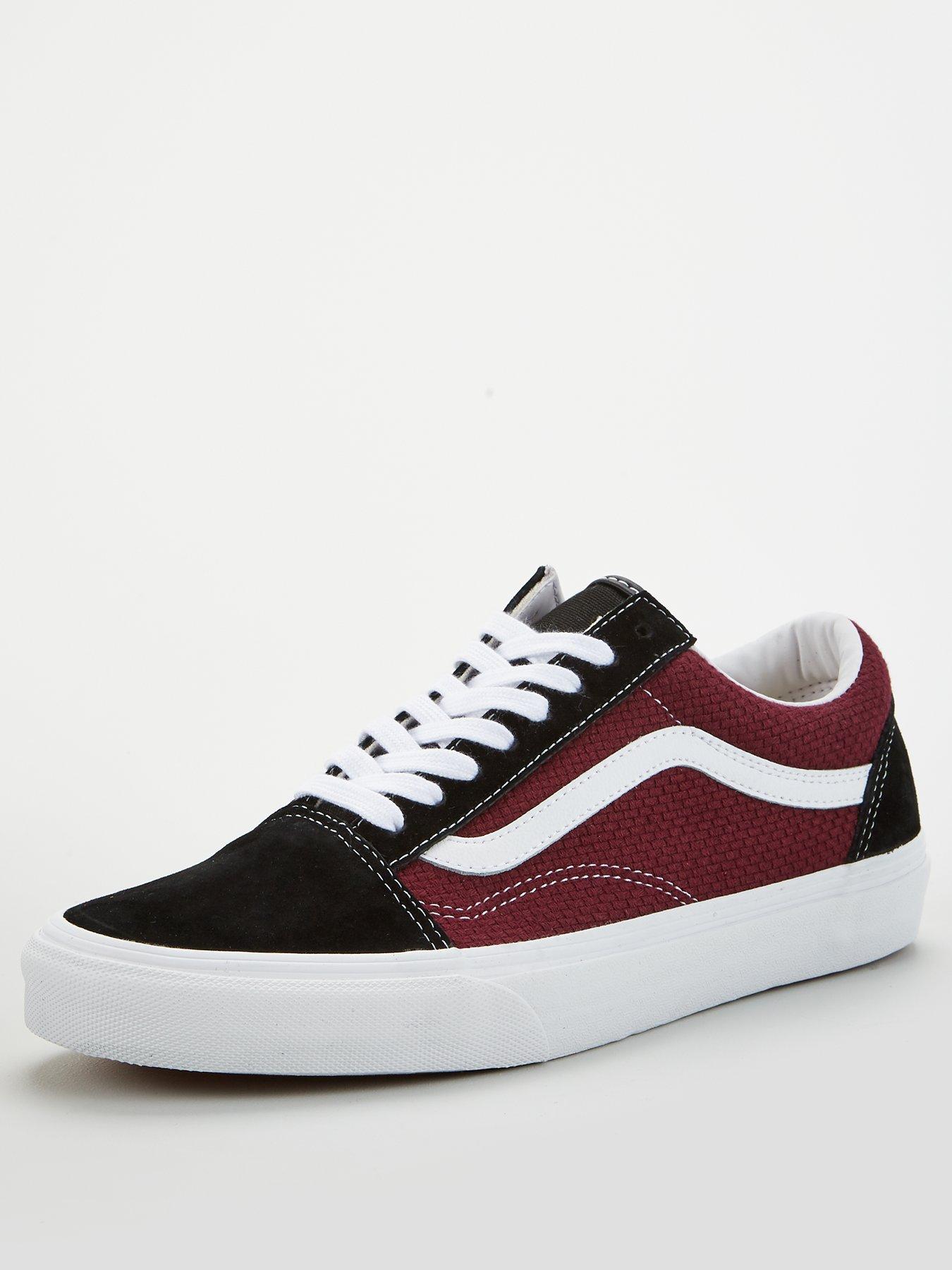 wine red vans old skool