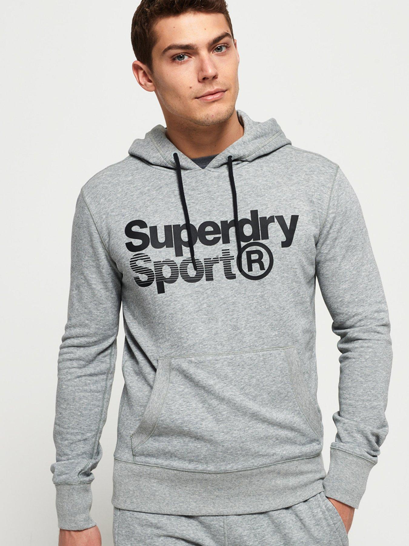 superdry grey hoodie mens