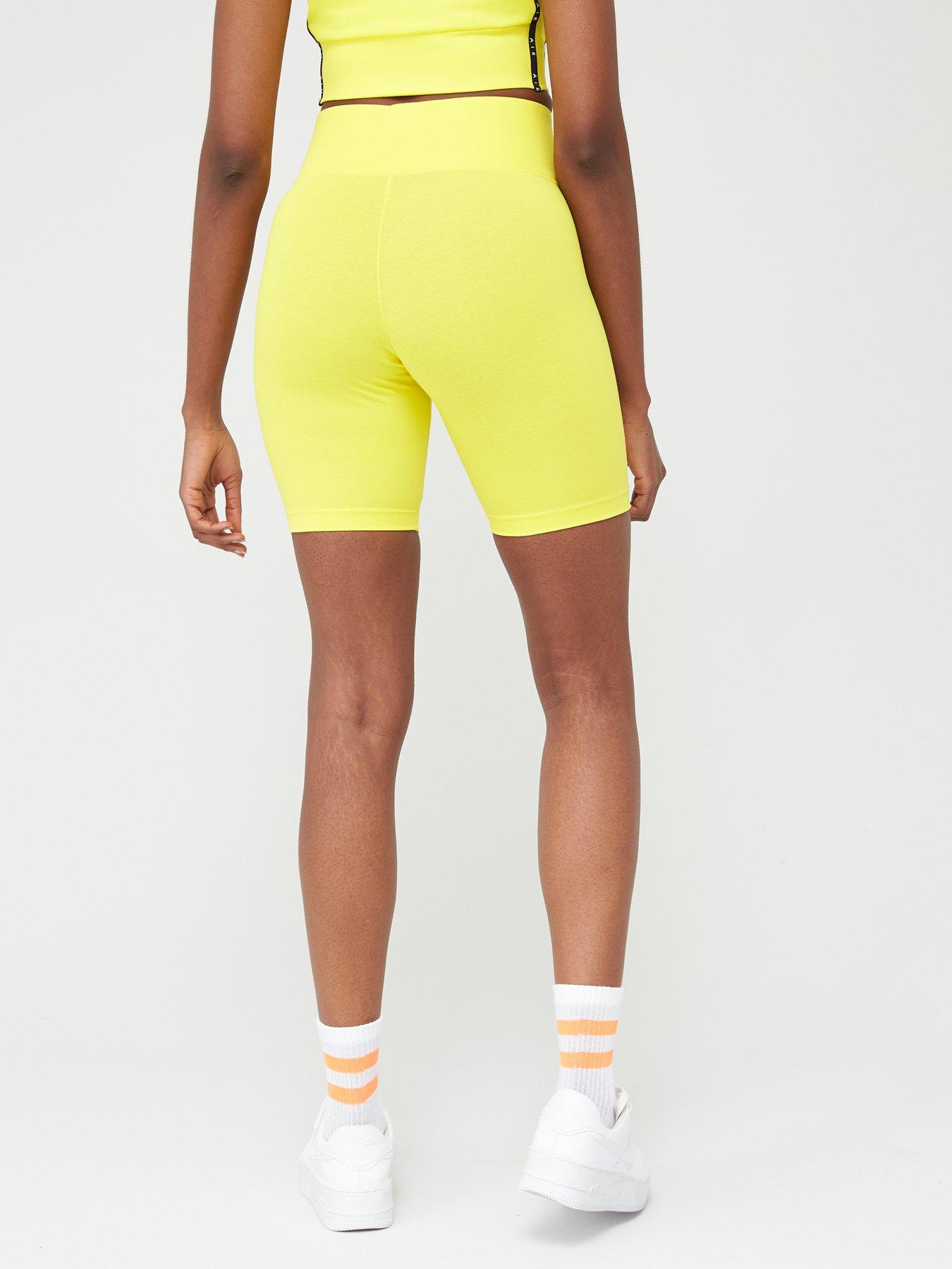 nike yellow biker shorts