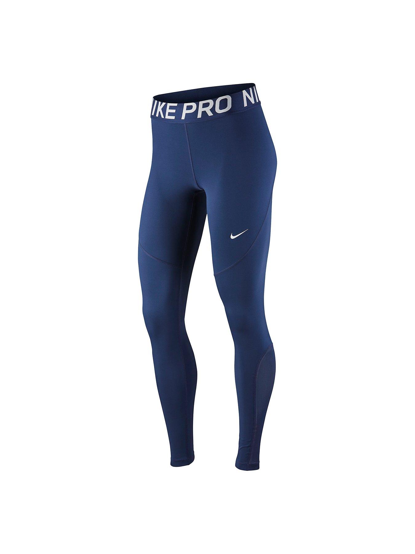 nike training pro leggings in blue colour block