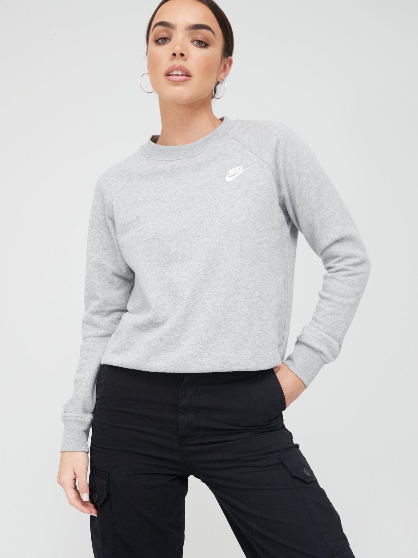 Nike Big Swoosh Crew Sweat Black, White & Grey Heather, END.