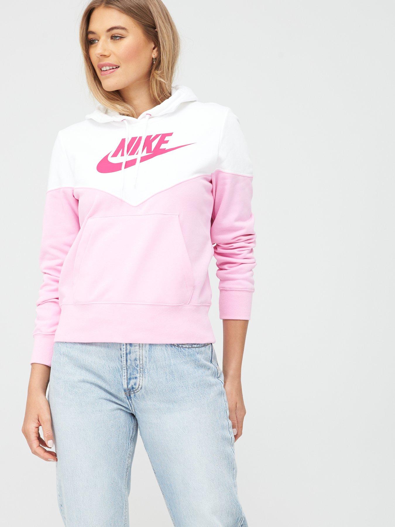 pink nike fleece hoodie