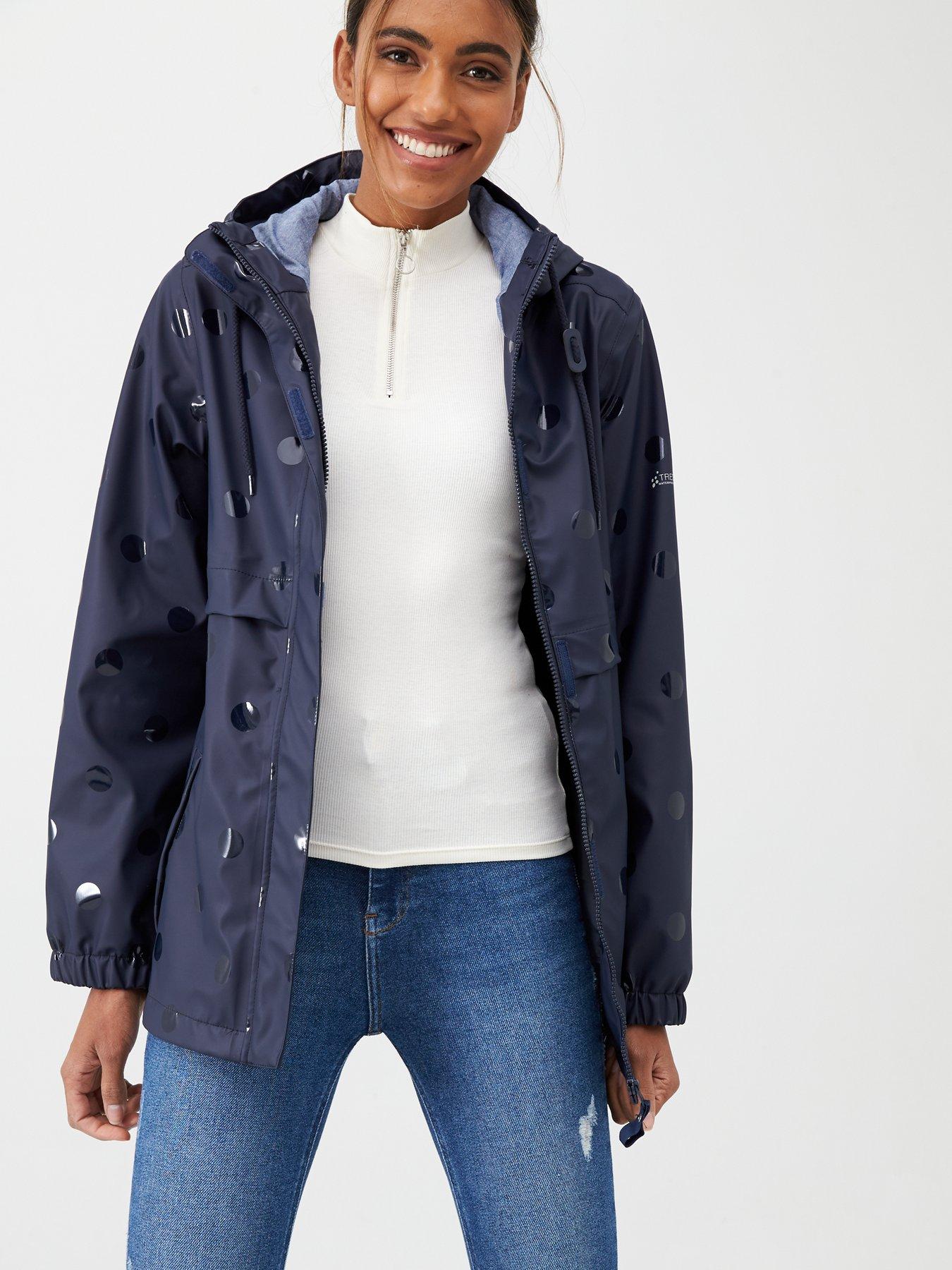 trespass navy waterproof jacket