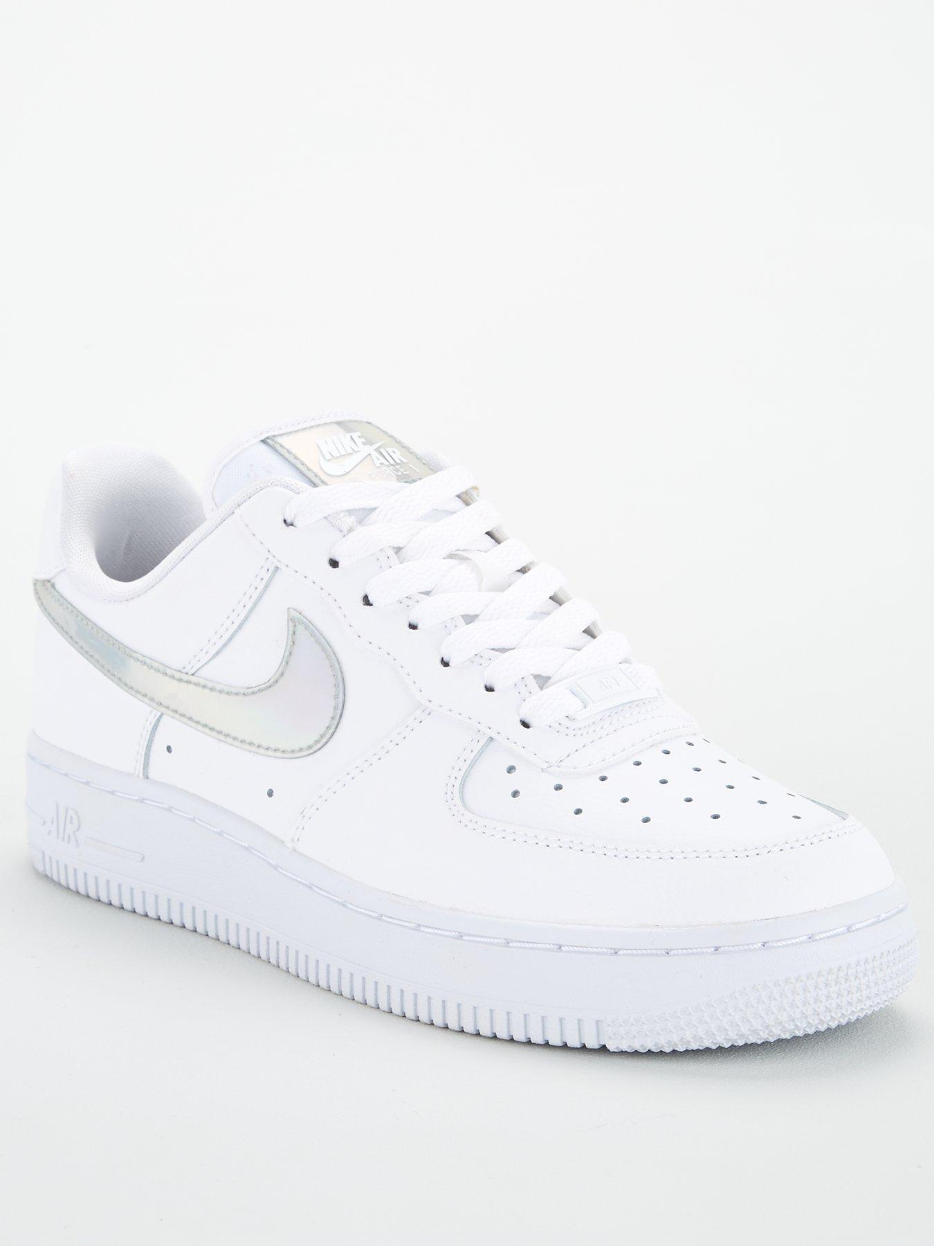 white air force 1 with silver tick