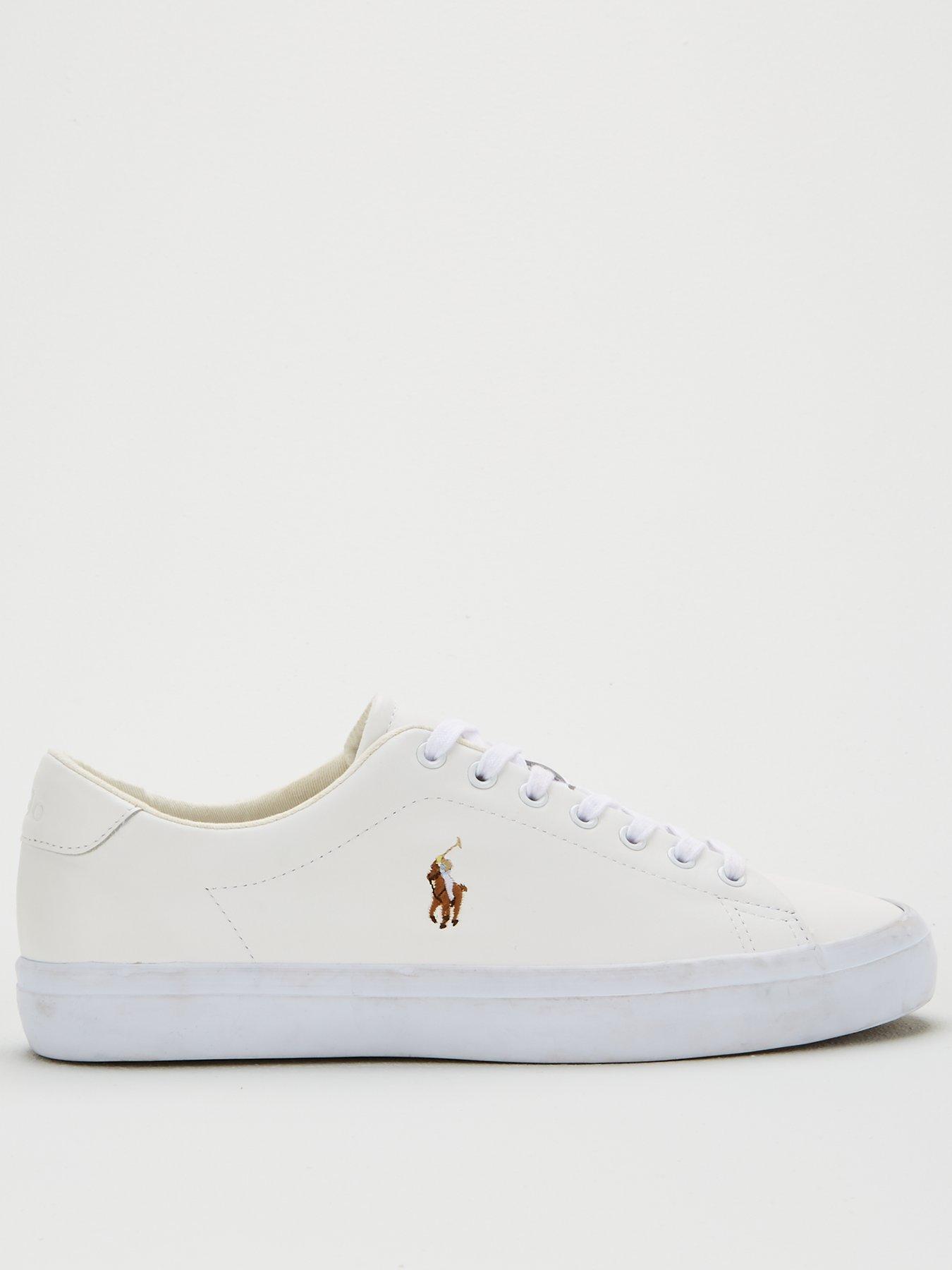 Ralph lauren sale white leather trainers