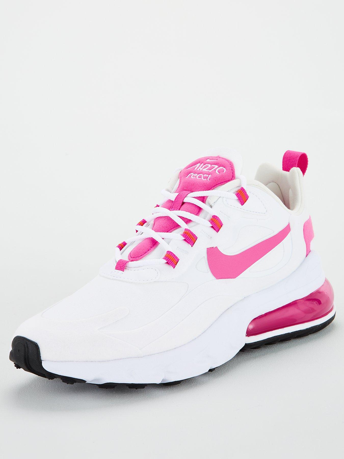 nike 270 react pink and white