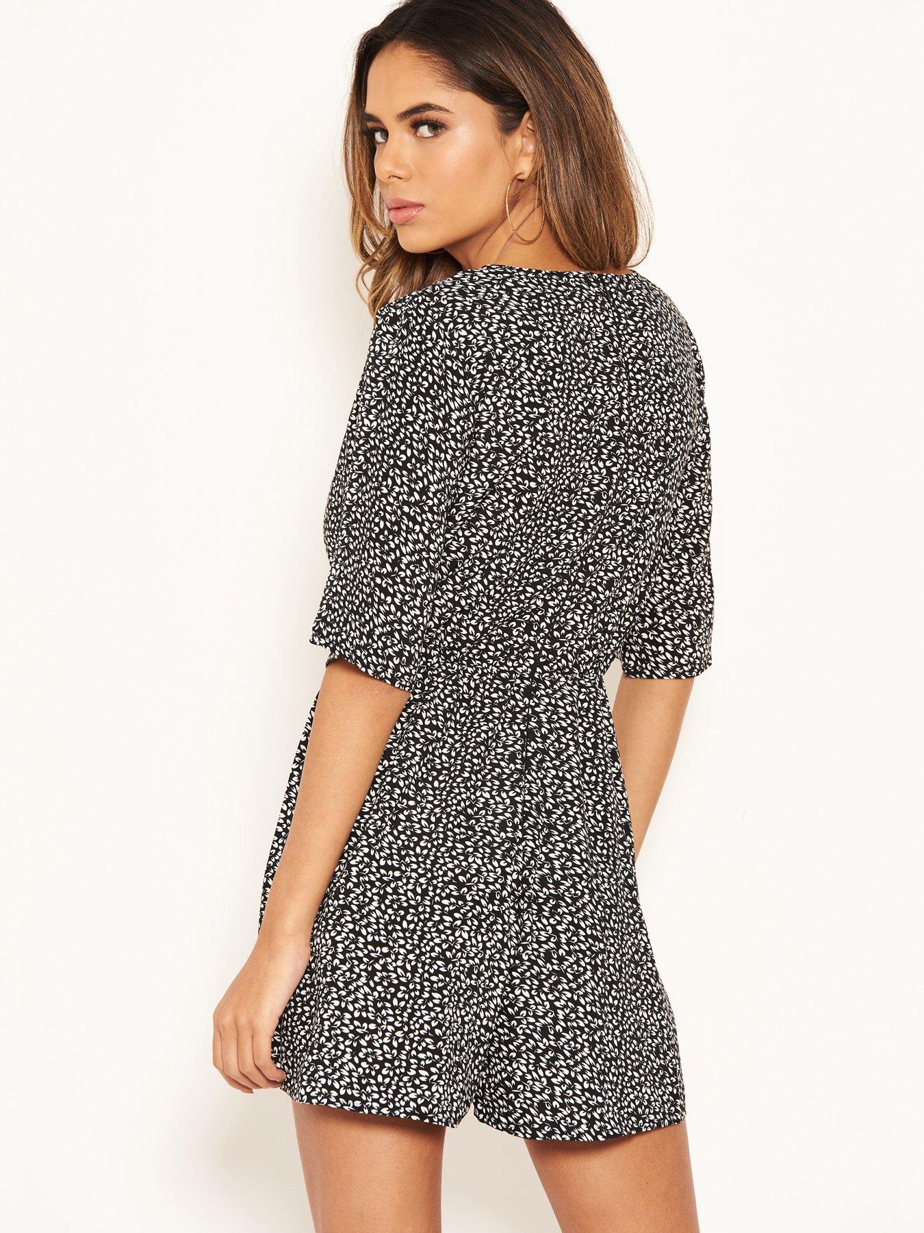 black button playsuit