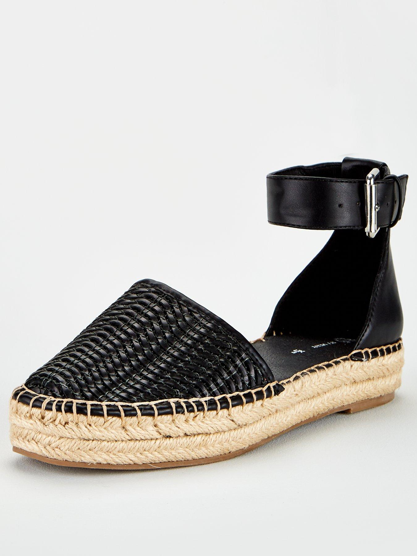 black flat espadrilles