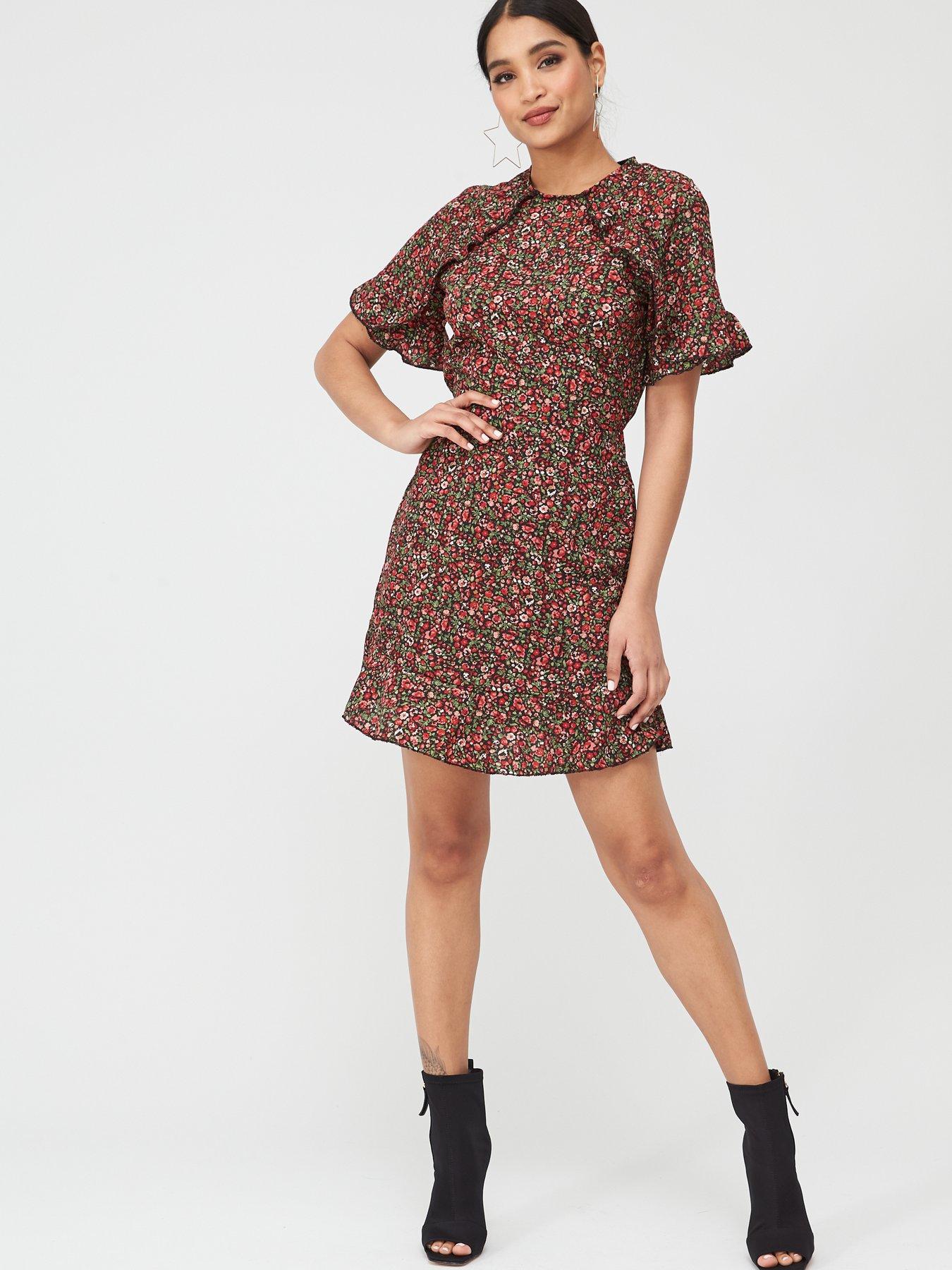 Next Maternity Floral Lace Red//Blue//Cream Dress