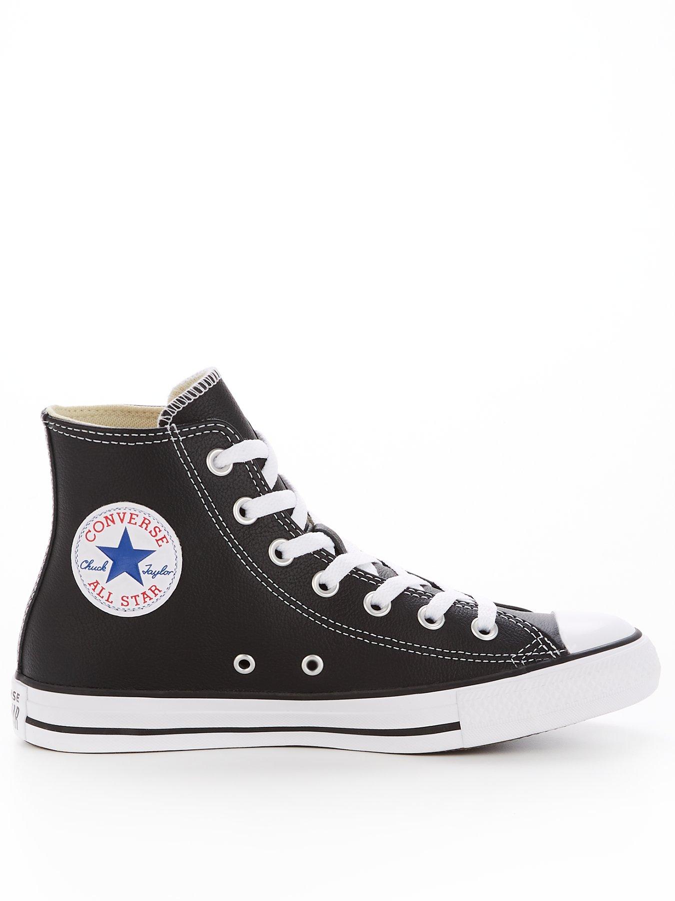 undefined Leather Hi Top Trainers - Black