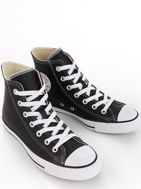 stillFront image of converse-womens-leather-hi-trainers-black