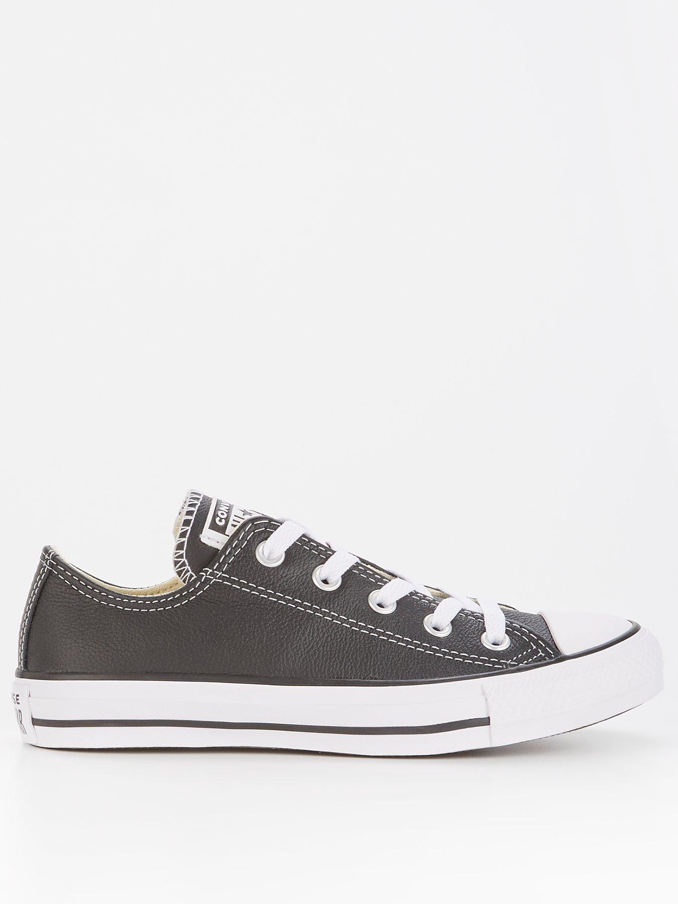 Converse Chuck Taylor All Star Leather Ox - Black white very.co.uk