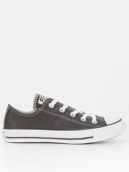 Converse Womens Leather Ox Trainers - Black