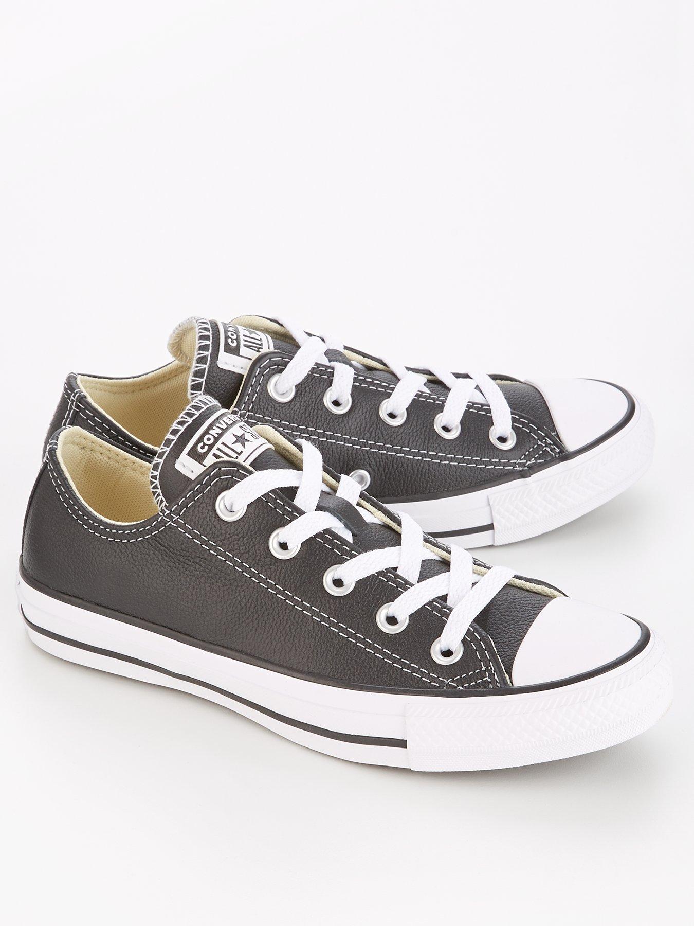 Image 3 of 7 of Converse Unisex Leather Ox Trainers - Black