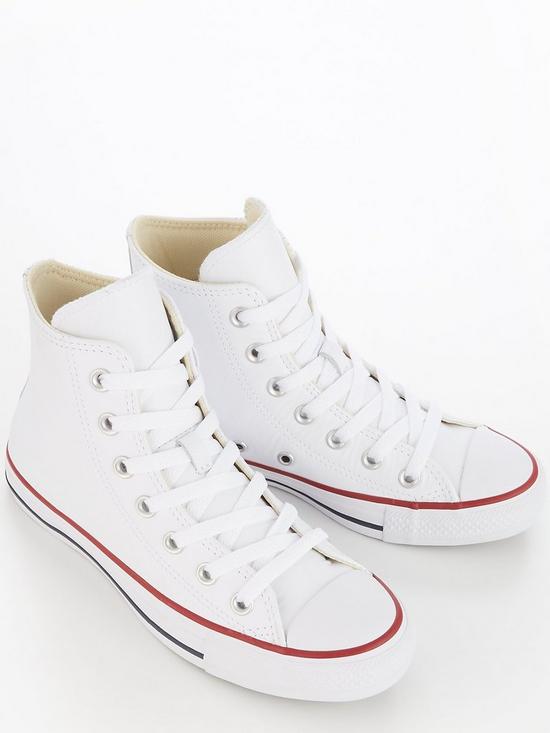 stillFront image of converse-womens-leather-hi-trainers-whiteblack