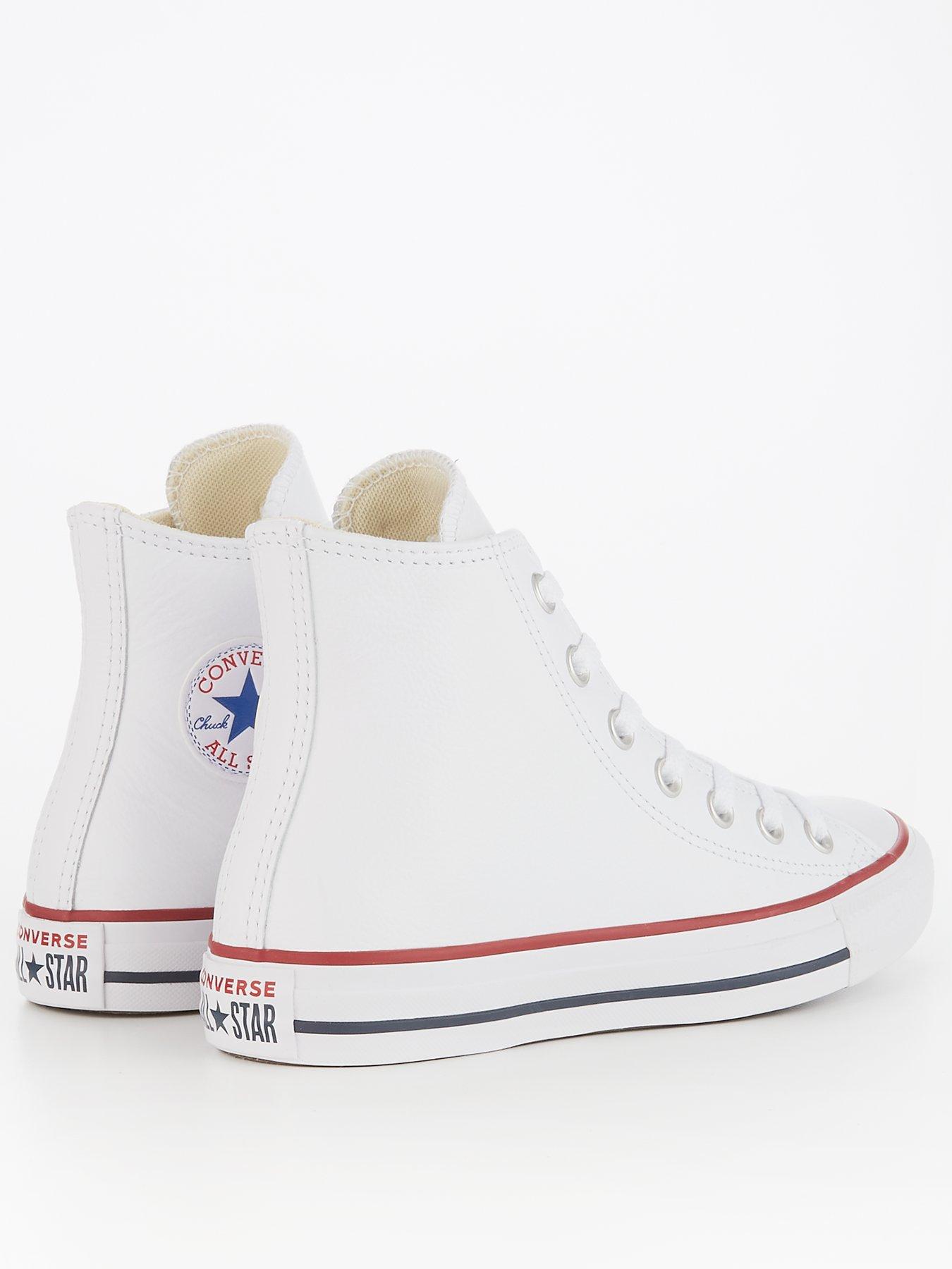 Image 2 of 7 of Converse Unisex Leather Hi Top Trainers - White