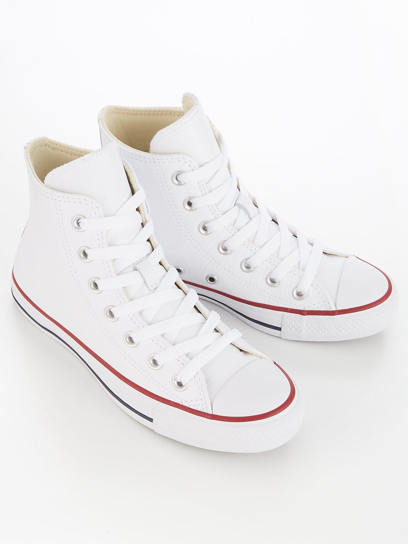 Image 3 of 7 of Converse Unisex Leather Hi Top Trainers - White