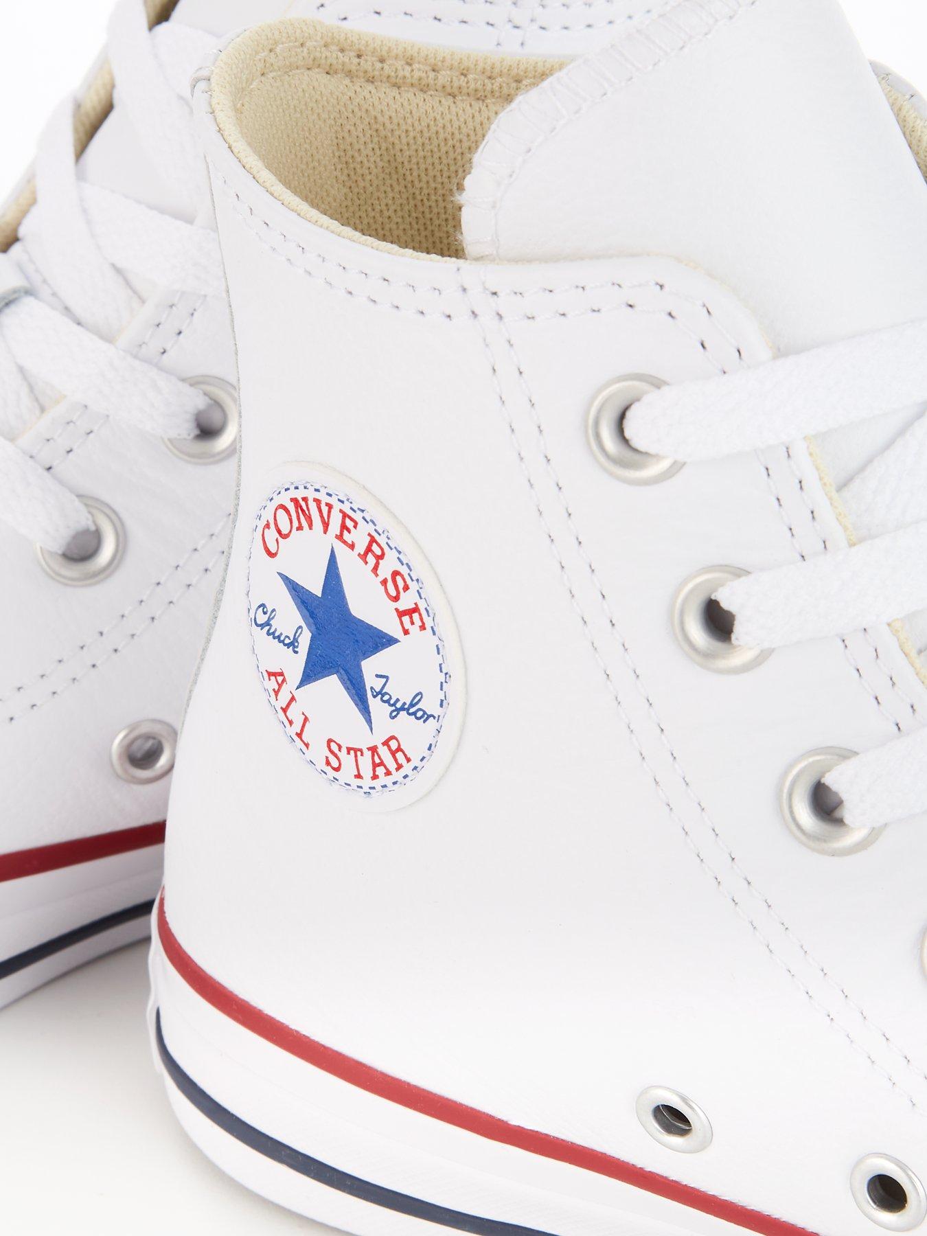 Leather Hi Top Trainers White