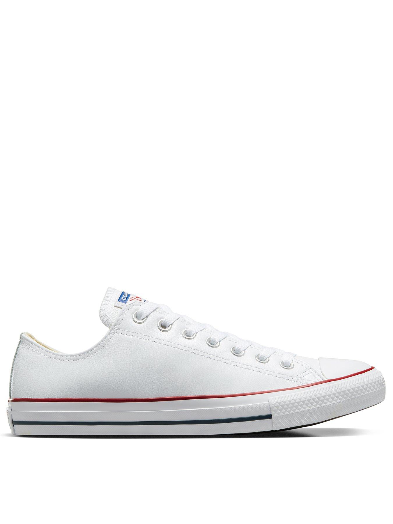Converse Womens Leather Ox Trainers - White, White, Size 9, Women