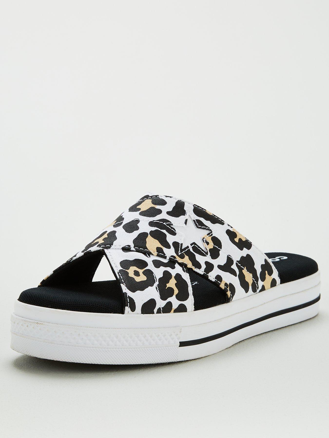converse sandals leopard