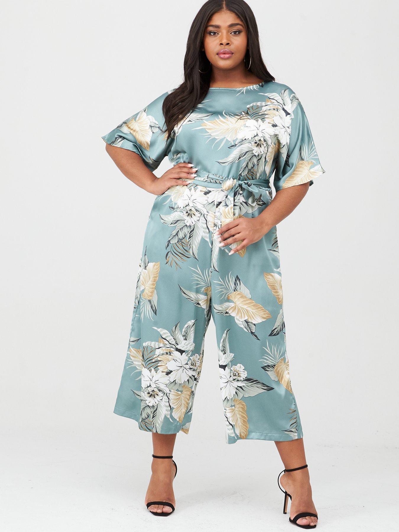 satin floral jumpsuit