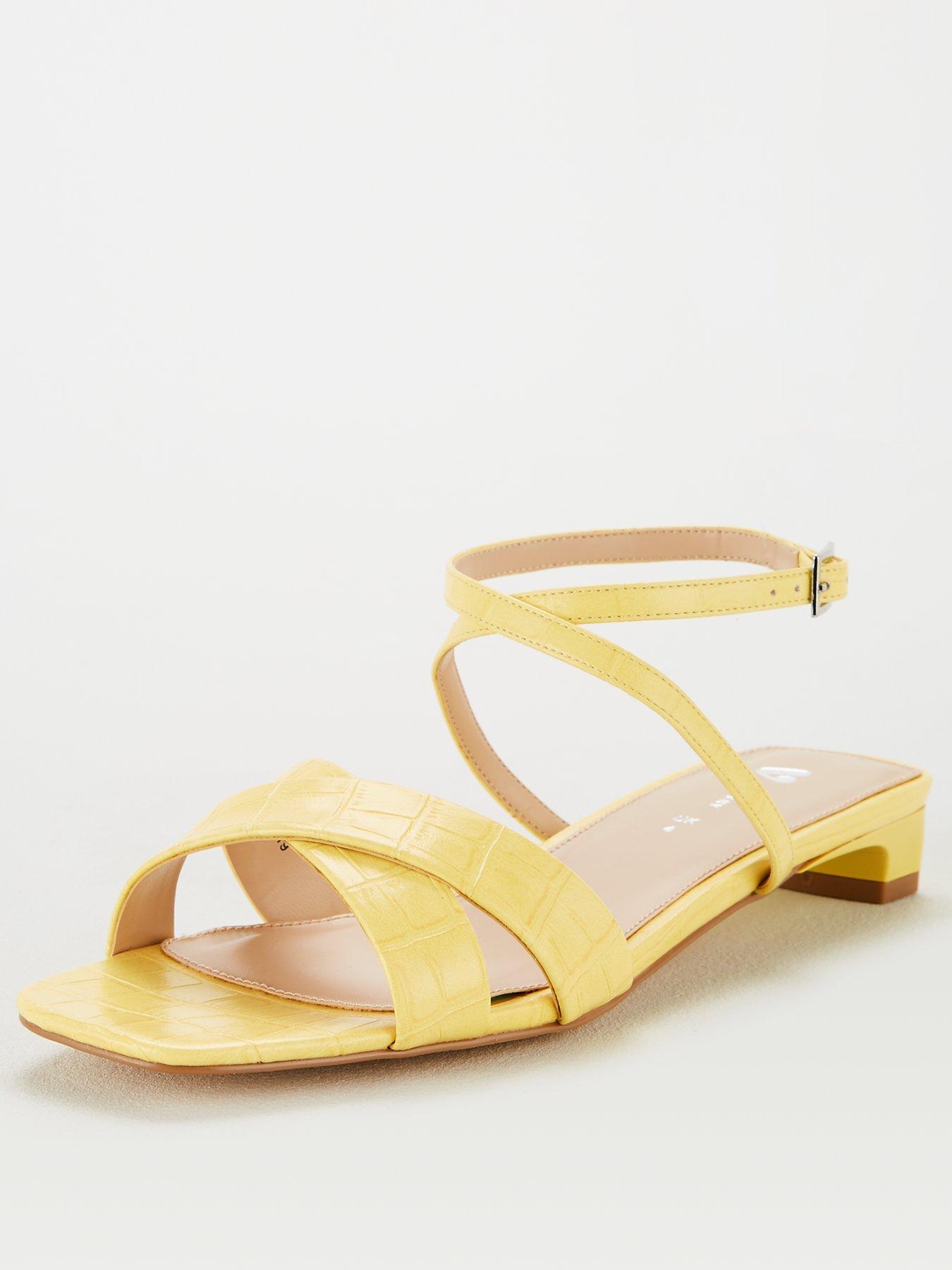 wide fit yellow sandals