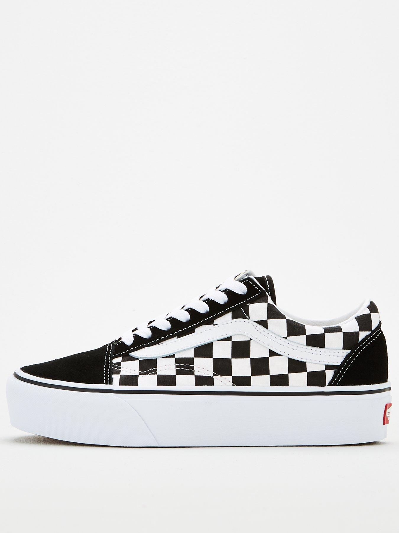 Black and white clearance vans trainers