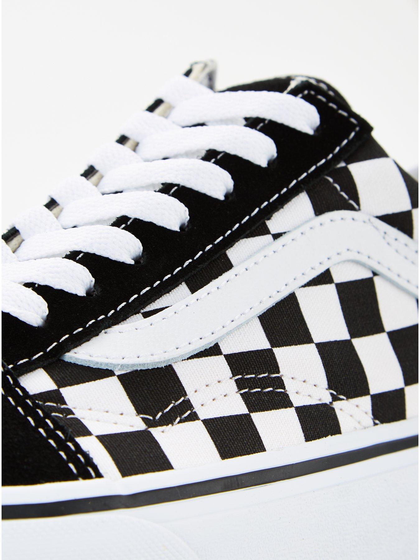 Black & white old skool mix checker trainers best sale