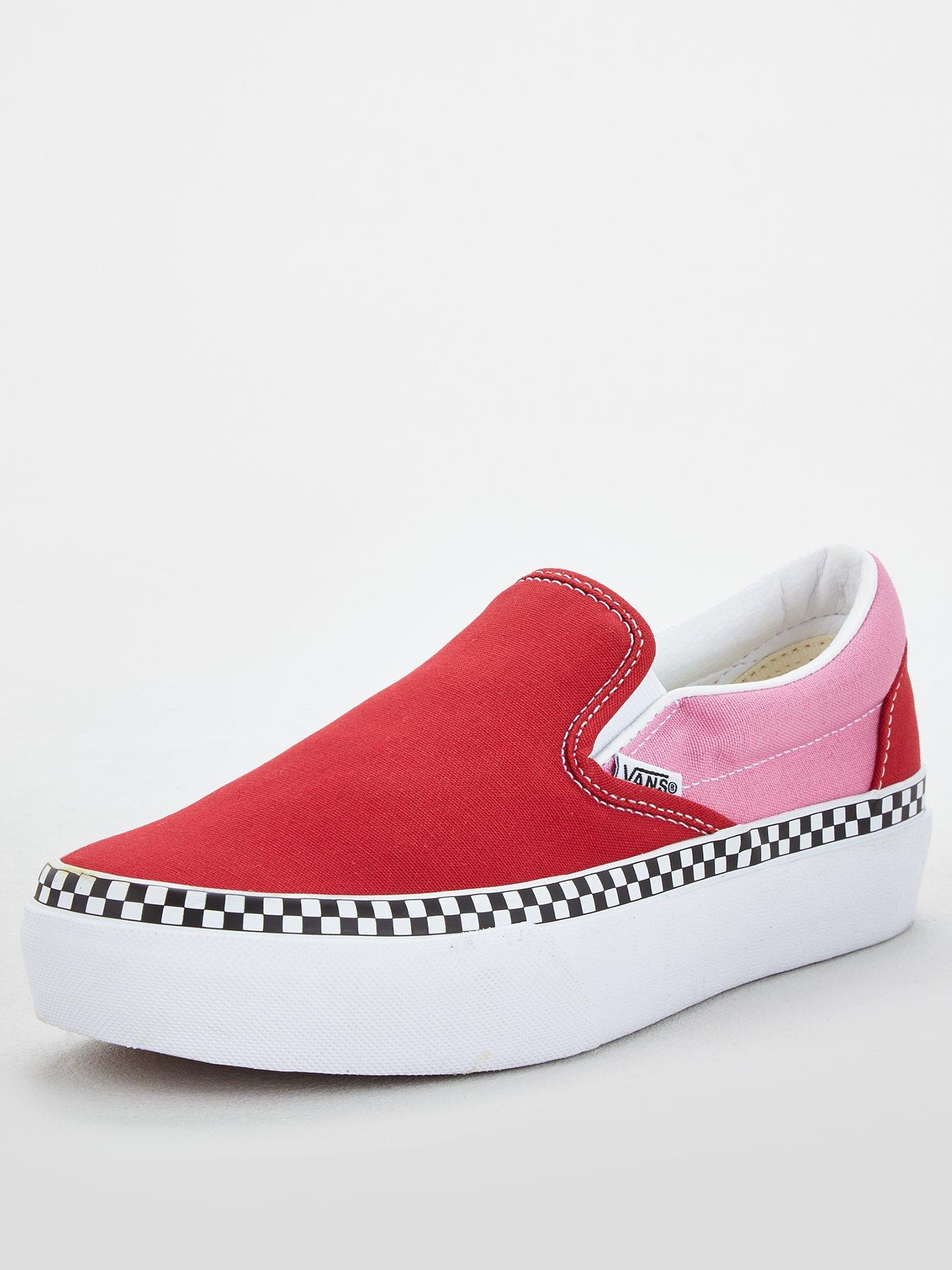 vans suede slip on platform pink