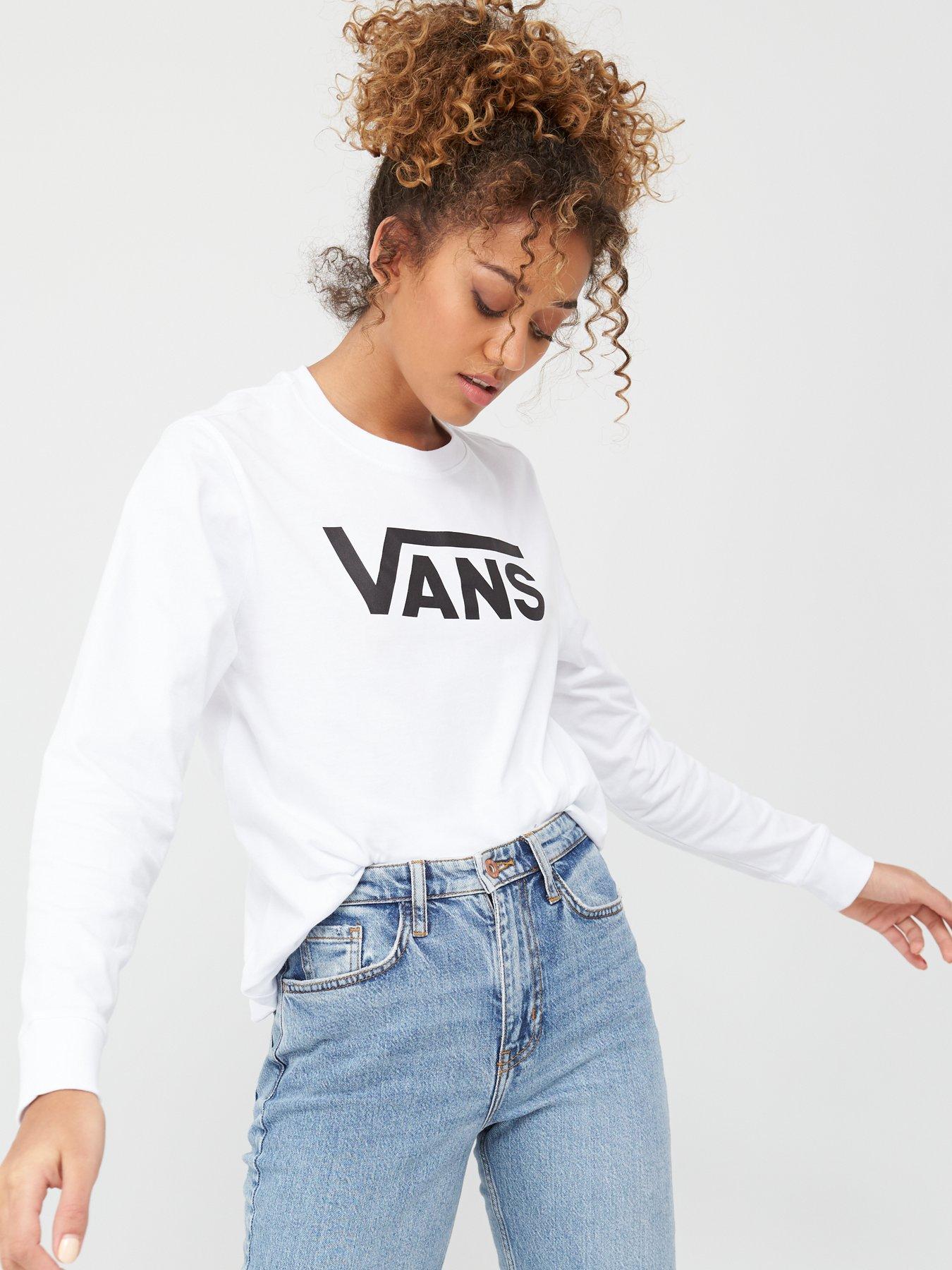 Vans t shirt womens on sale white