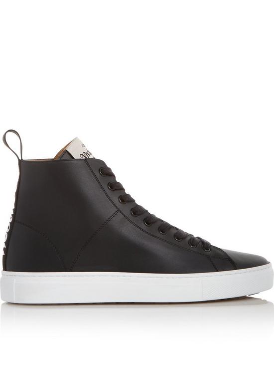 Vivienne Westwood Logo High Top Leather Tennis Trainers - Black | very ...